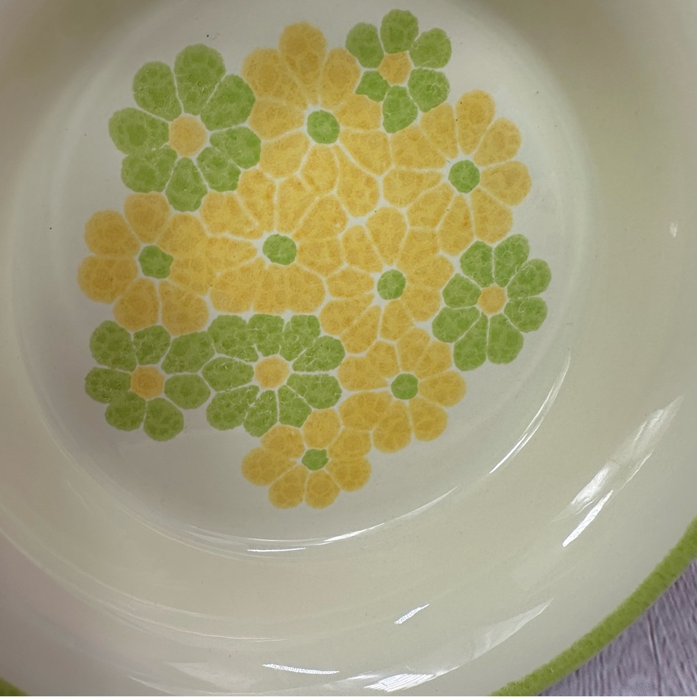 vtg picnic by Franciscan Earthenware 9" round vegetable bowl retro floral EUC - Picture 4 of 6